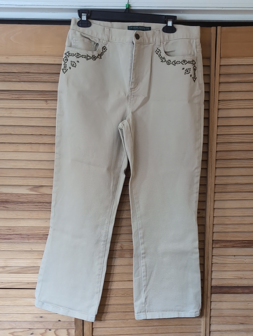 Vintage RALPH LAUREN Khaki Studded Jeans 10